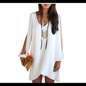 NWT. V-Neck Loose Summer Chiffon Short Beach Dress